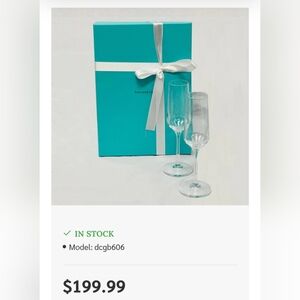 Tiffany & Co. Blue Gift Box with Champagne Flutes